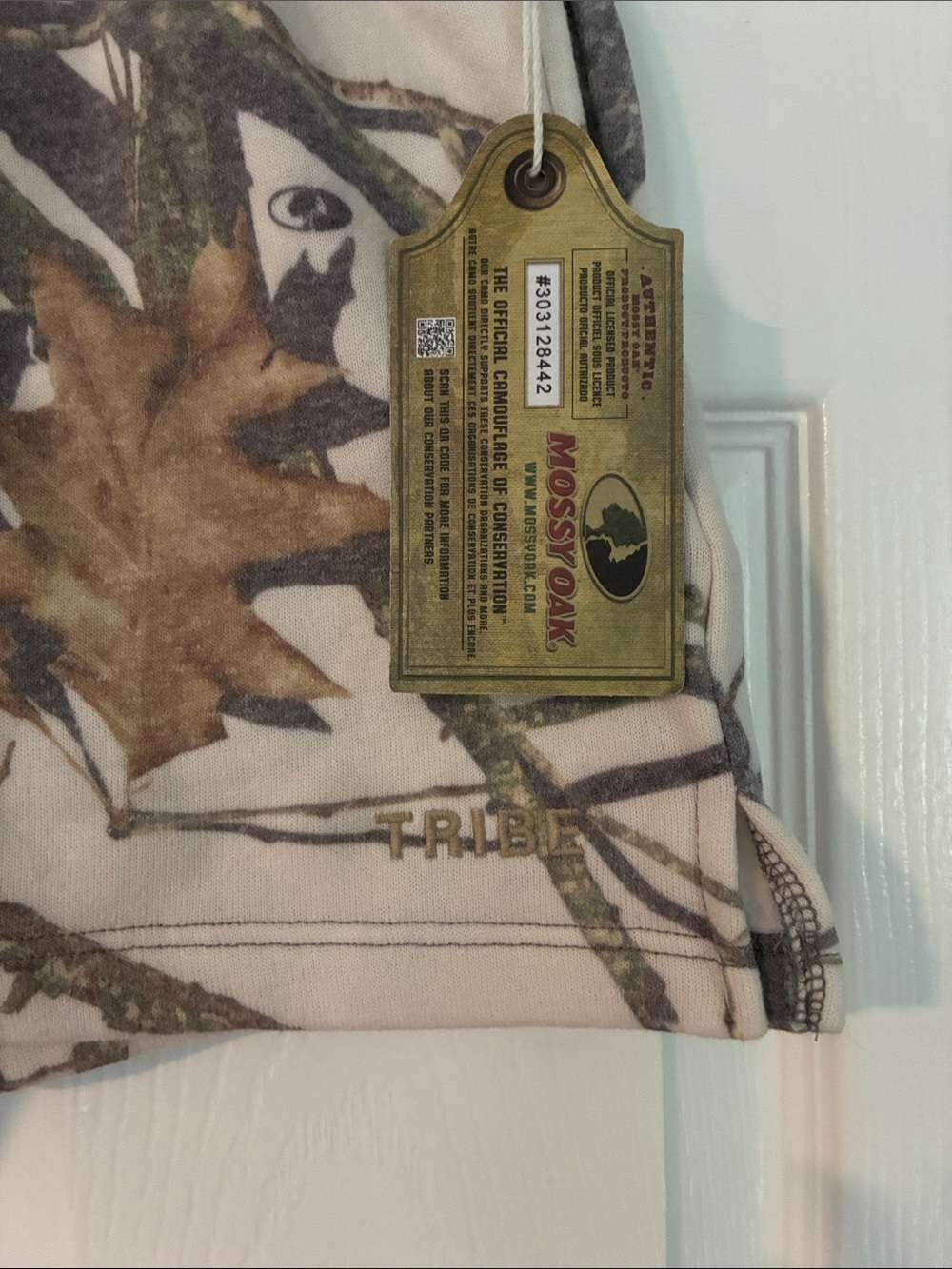 Tribe Kelley Women's Camo Shorts in White and Tan - Picture 2 of 4
